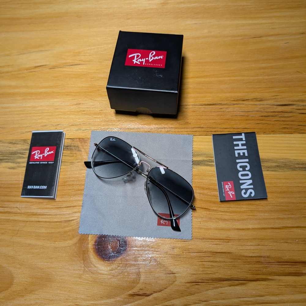 Ray-Ban Silver and Degraded Blue Sunglasses